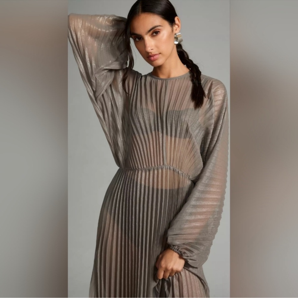 Anthropology pleated sliver dress